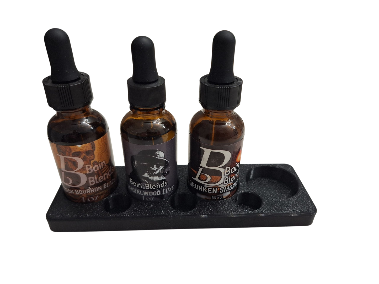 Product Caddy & Beard Primer Reservoir w/ extension and 1, 5 ML oil, custom fit comb, and 1, 1 oz oil of choice
