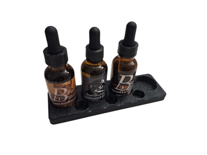 Product Caddy & Beard Primer Reservoir w/ extension and 1, 5 ML oil, custom fit comb, and 1, 1 oz oil of choice