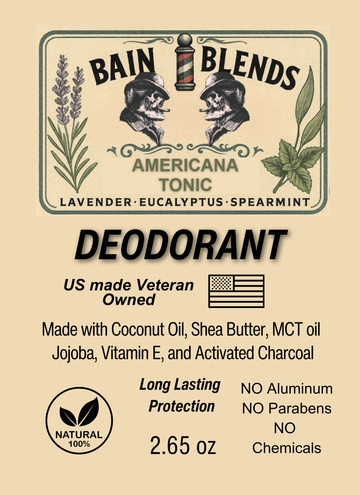 Natural Deodorant, Americana Tonic, (Lavender, Eucalyptus, Spearmint) 4 Blends Available