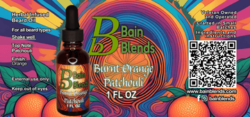 Burnt Orange Patchouli, 1 oz Beard Oil (Orange and Patchouli) 4 Blends Available