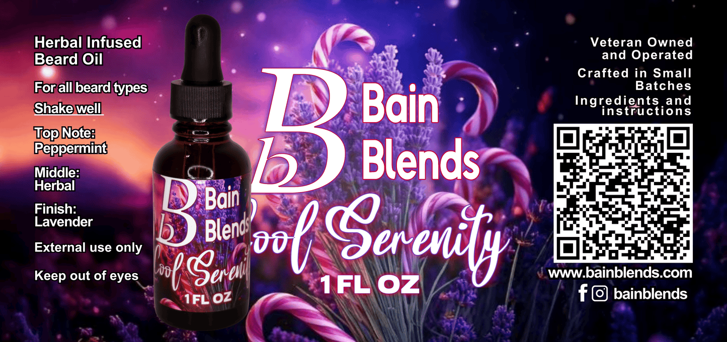 1 oz. Beard Oil, Cool Serenity (Lavender and Peppermint)