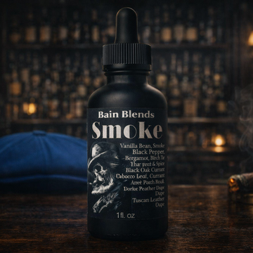 SMOKE (Smoked vanilla, pepper, birch tar, leather, incense, spice, dark patchouli)