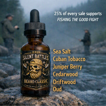 Silent Battles Beard Classic Beard Oil (Sea Salt, Cuban Tobacco, Juniper Berry, Cedarwood, Driftwood, Oud)
