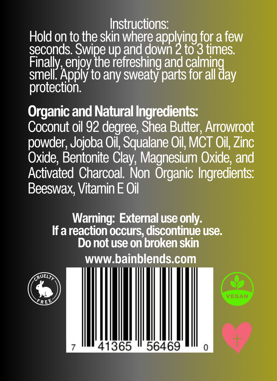 Natural Deodorant, Lemongrass