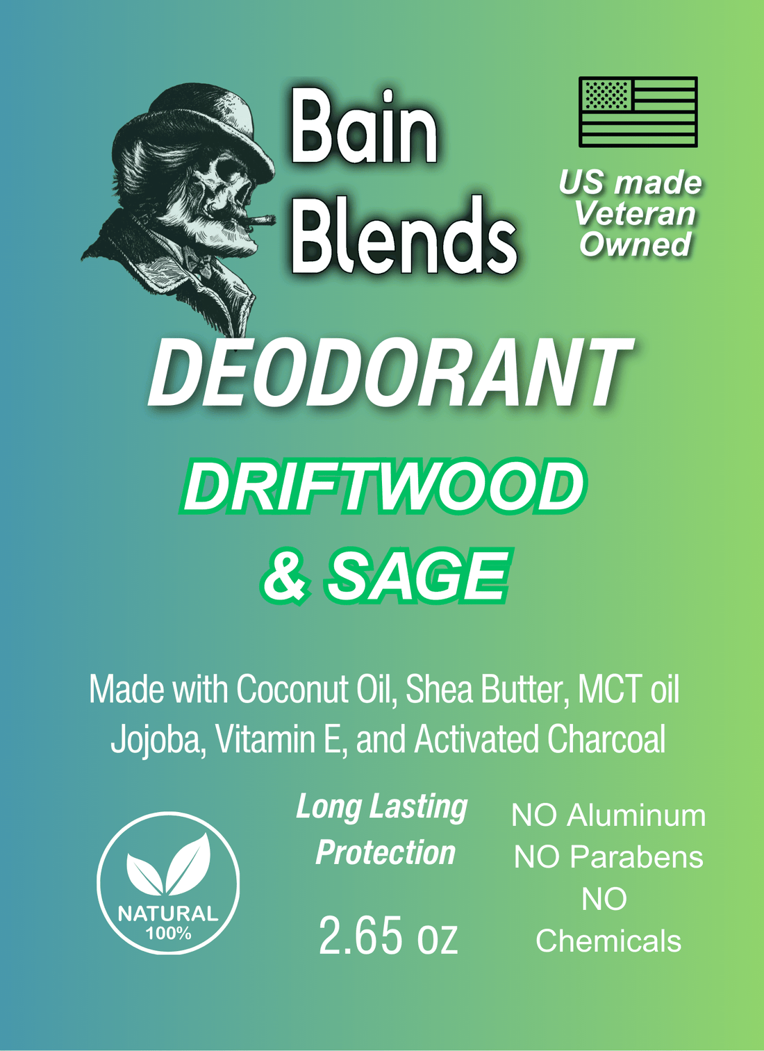 Natural Deodorant, Driftwood and Sage