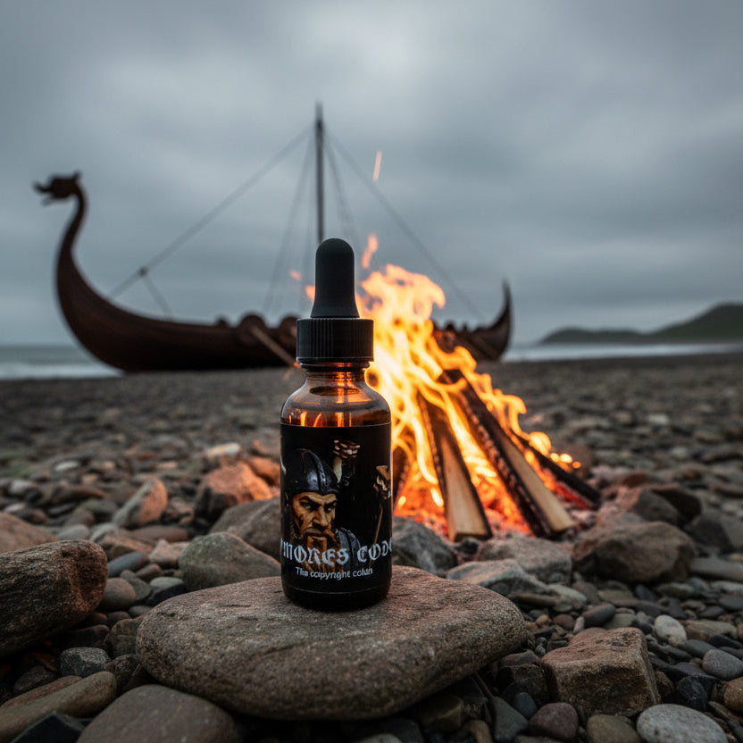 Smores Code, 1 oz Beard Oil (Bourbon • Vanilla • Chocolate • Fudge • Cinnamon • Charcoal • Marshmallow • Cedarwood) 4 Blends Available