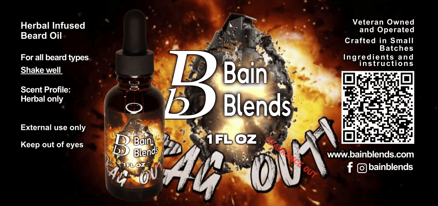 1 oz. Beard Oil, Frag Out (Fragrance free)