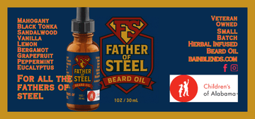 Father of Steel 1 oz Beard Oil (Mahogany, Black Tonka, Sandalwood, Vanilla, Lemon, Bergamot, Grapefruit, Peppermint, Eucalyptus) 4 Blends Available