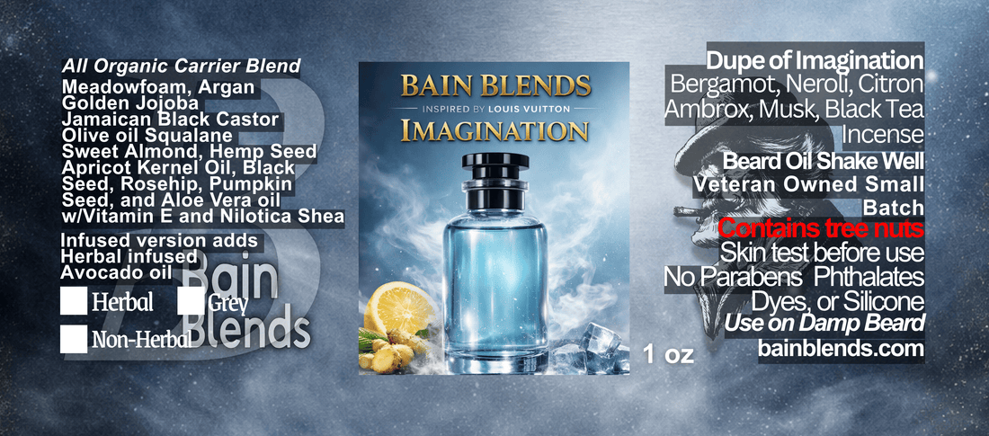 Imagination (Louis Vuitton Dupe) (Bergamot, Citron, Orange, Neroli, Ginger, Cinnamon, Ambrox, Black Tea, Incense, Musk