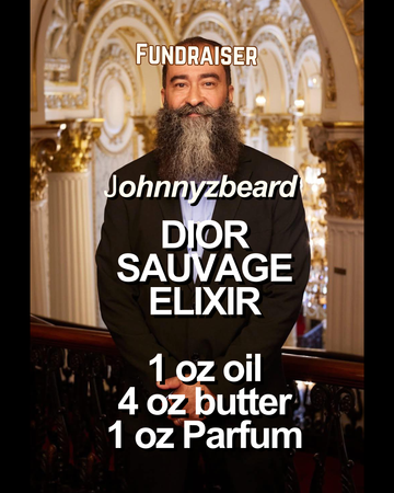 DIOR SAUVAGE ELIXIR Package (20 total), 1 oz Beard Oil, 4 oz Butter, 1 oz Parfum (fundraiser for JohnnyzBeard)
