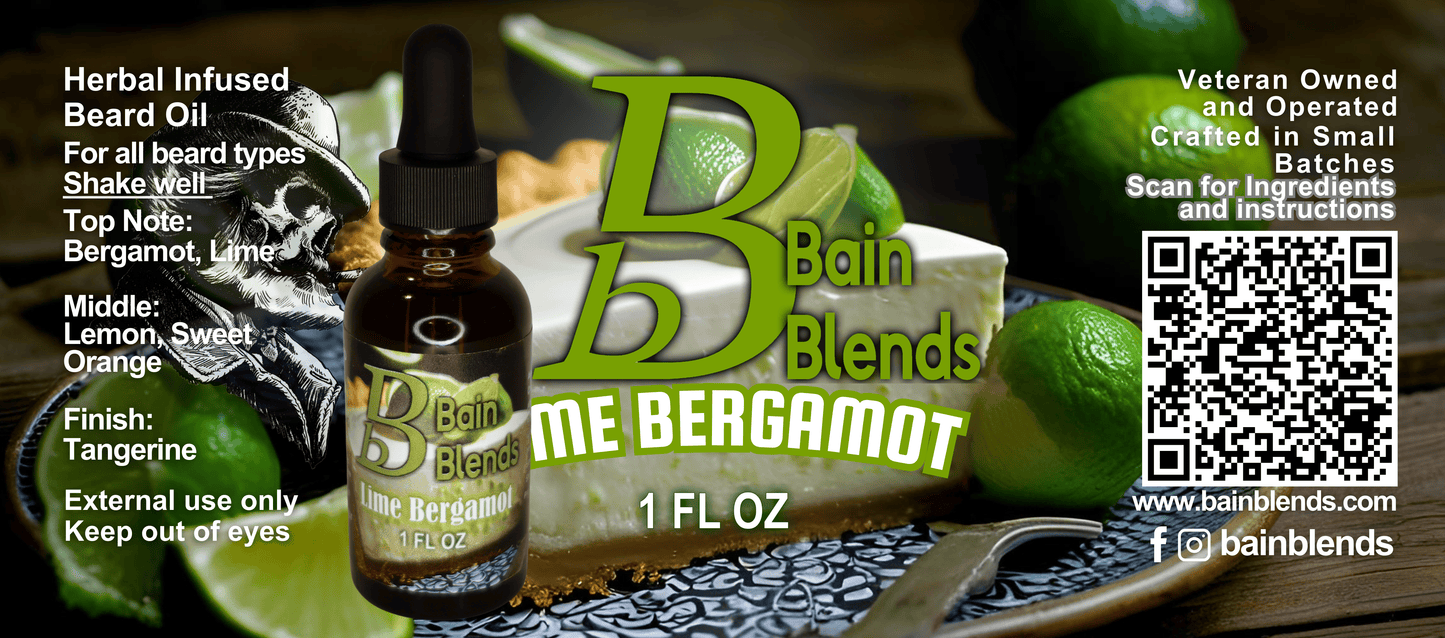 1 oz. Beard Oil, Lime Bergamot (Sweet Orange, Lemon, Lime, Bergamot, and Tangerine)