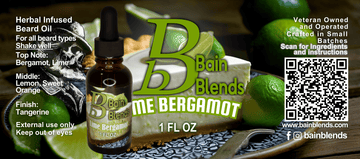 Lime Bergamot, 1 oz. Beard Oil (Sweet Orange, Lemon, Lime, Bergamot, and Tangerine)  4 Blends Available