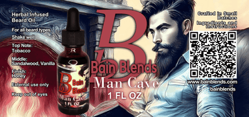 Man Cave, 1 oz. Beard Oil (Vanilla, Sandalwood, Sweet Tobacco) 4 Blends Available