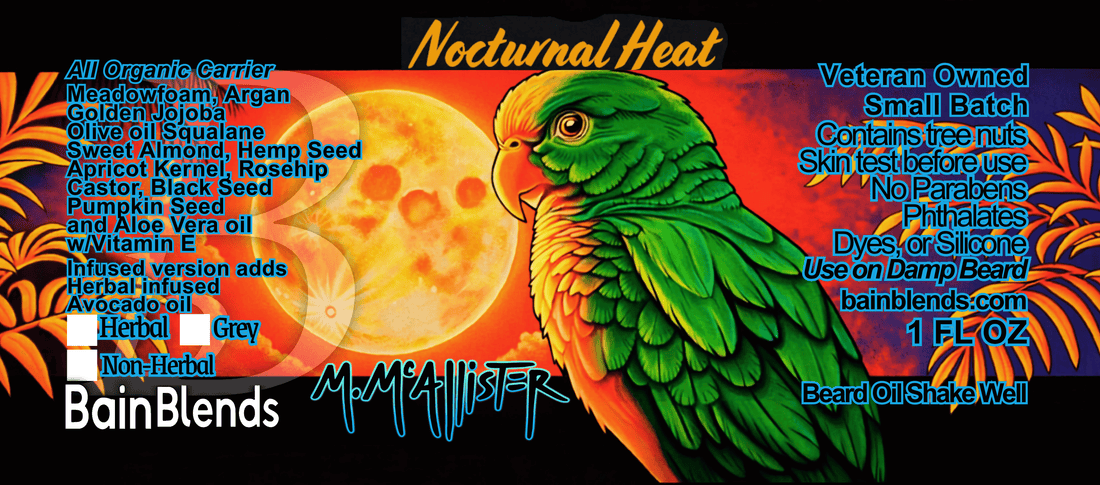 Nocturnal Heat, Artwork by Matt McAllister(Coconut Cream, Passion Fruit, Pineapple, Vanilla Musk, Amber Wood, Tonka, Sandalwood)