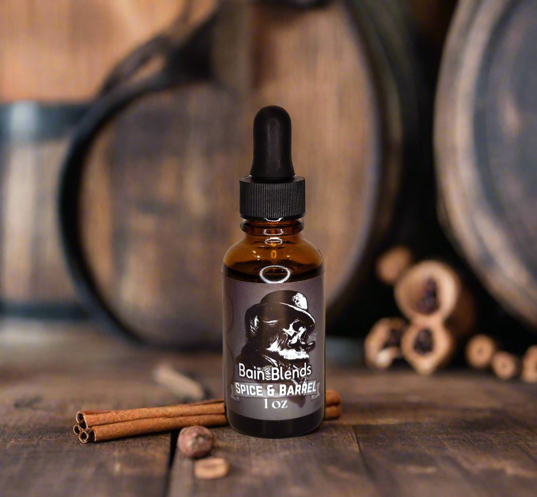 1 oz. Beard Oil Spice & Barrel (Bourbon, Citrus, Fruit, Whiskey, Floral, Spice, Ginger, Vanilla, and Musk)