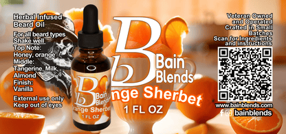 1 oz. Beard Oil, Orange Sherbet (Orange, Honey, Tangerine, Milk, Almond, and Vanilla)