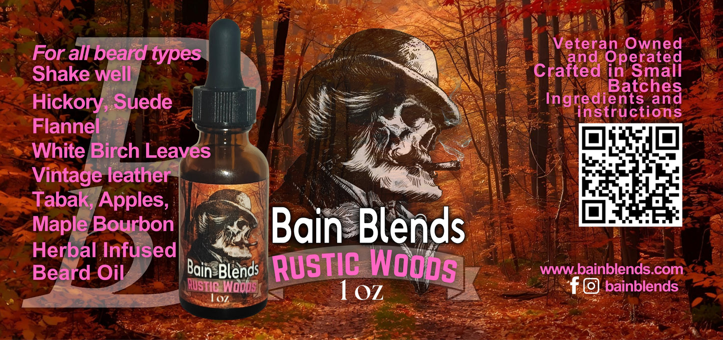 1 oz. Rustic Woods (Apples, White Birch Leaves, Tabak, Suede, Flannel, Hickory, Vintage Leather, Maple Bourbon)
