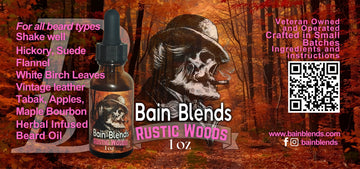 Rustic Woods, 1 oz Beard Oil (Apples, White Birch Leaves, Tabak, Suede, Flannel, Hickory, Vintage Leather, Maple Bourbon) 4 Blends Available