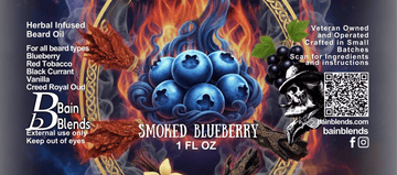 Smoked Blueberry, 1 oz Beard Oil (Red Tobacco, Black Currant, Vanilla, Blueberry EO, Creed Royal Oud) (Herbal or non Herbal Blend)