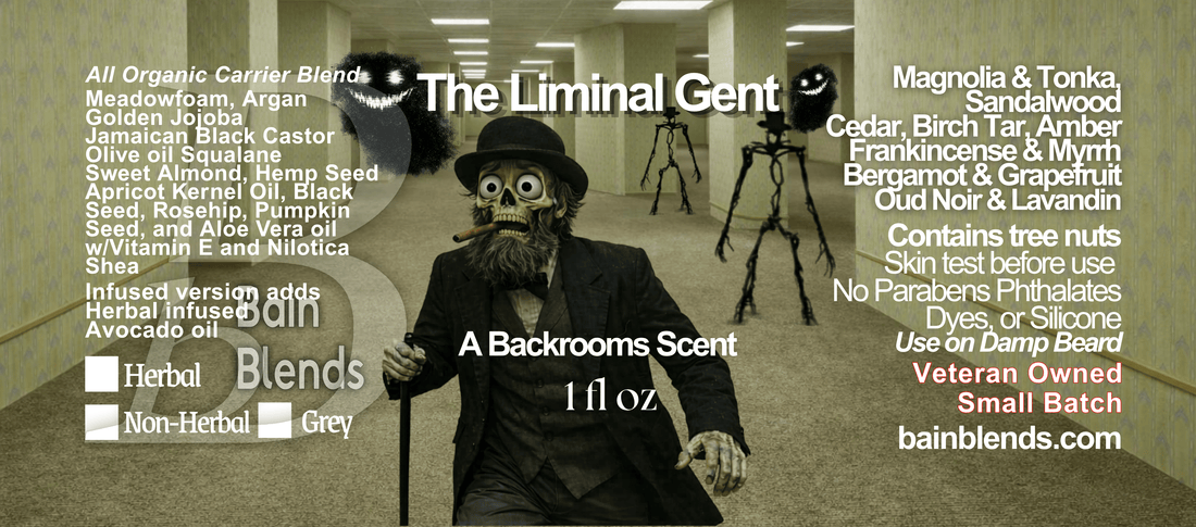 The Liminal Gent, A Backrooms Scent (Magnolia, Tonka, Oud, Amber, Smoke, Birch, Frankincense, Myrrh, Bergamot, Oud, Lavandin))