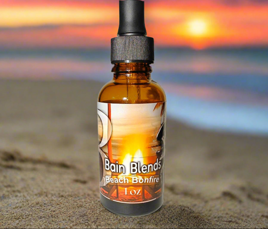 Beach Bonfire, 1 oz Beard Oil (Tobacco Fragrance, Citrus, Teakwood, Chocolate, Cinnamon, Bourbon, Charcoal, and Marshmallow)